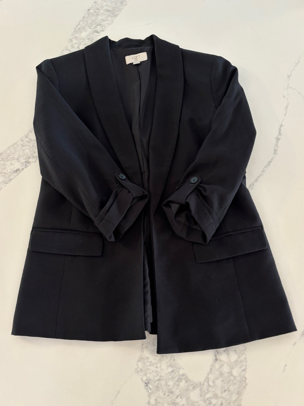 Loft Outlet Open Front Black Blazer Jacket Size XS Petite